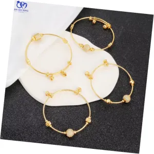 سوار أطفال بحلية مطلية  Gold Plated Baby Bracelet
