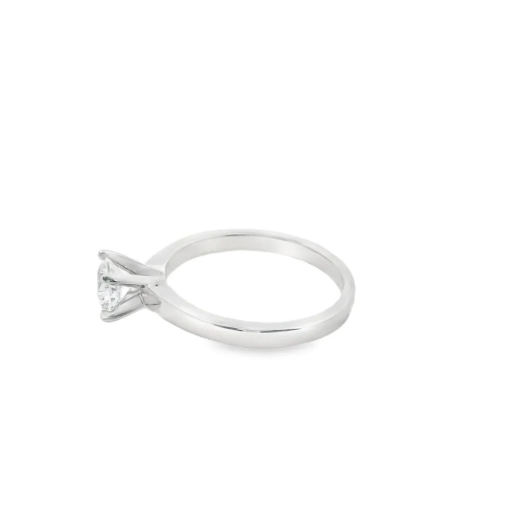 0.51ct Round Canadian Diamond 4-prongs Solitaire Engagement Ring 14k White Gold