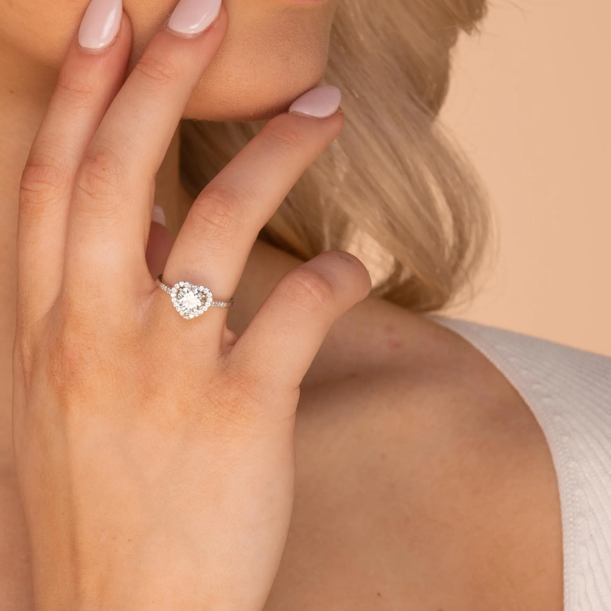 1 ct The Violet Moissanite Diamond Engagement Ring