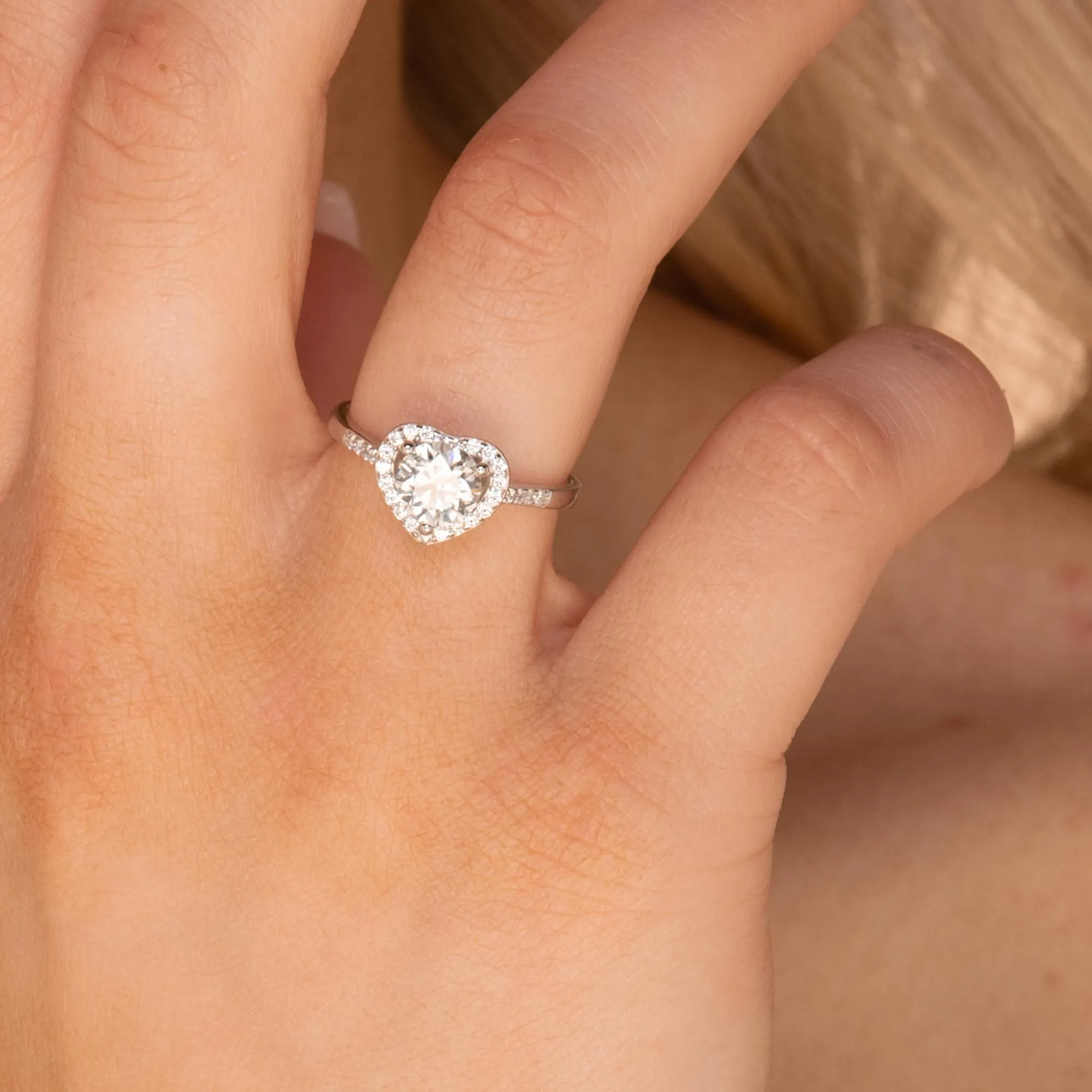 1 ct The Violet Moissanite Diamond Engagement Ring
