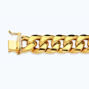 10K 13MM YELLOW GOLD HOLLOW MIAMI CUBAN 18" CHAIN NECKLACE (AVAILABLE IN LENGTHS 7" - 30")