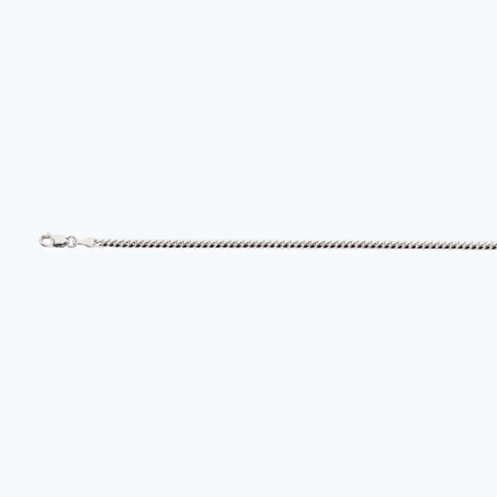 10K 2.5MM WHITE GOLD SOLID MIAMI CUBAN 7" CHAIN BRACELET (AVAILABLE IN LENGTHS 7" - 30")