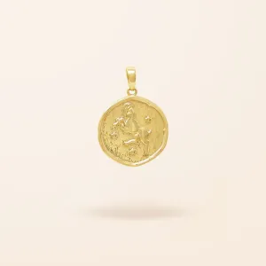10K Gold Zodiac Disc Charm
