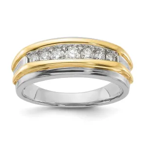 10k White Gold 1/2 Ct Lab Grown Diamond Seven Stone Men's Ring
