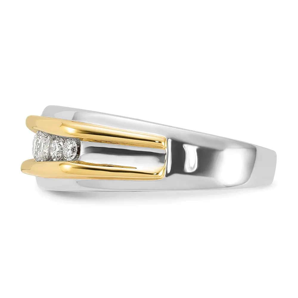 10k White Gold 1/2 Ct Lab Grown Diamond Seven Stone Men's Ring