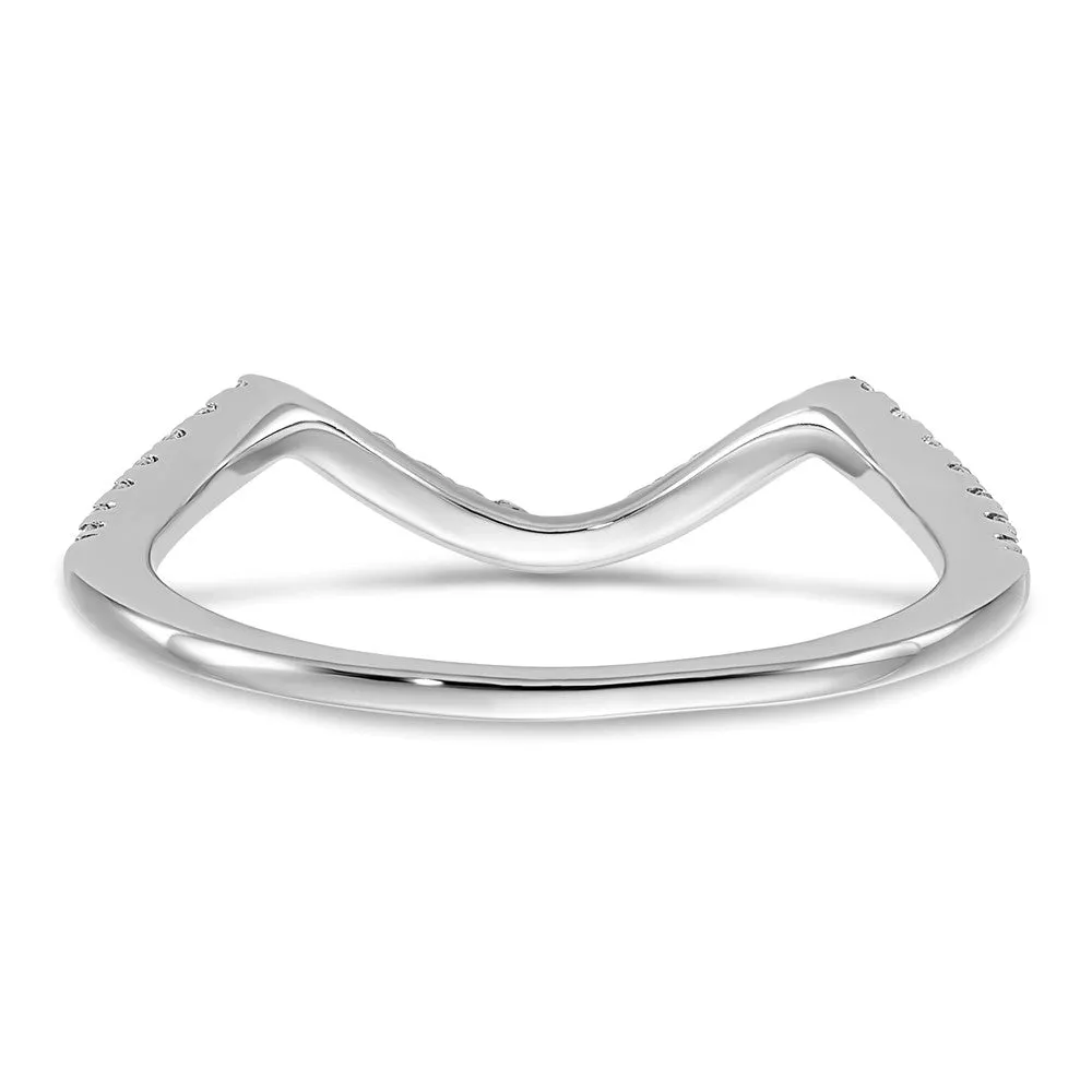 10k White Gold Lab Grown Diamond Wedding Band Ring 0.16Ct Clarity- VS Color- G-H