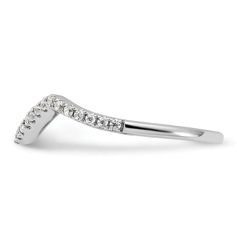 10k White Gold Lab Grown Diamond Wedding Band Ring 0.16Ct Clarity- VS Color- G-H