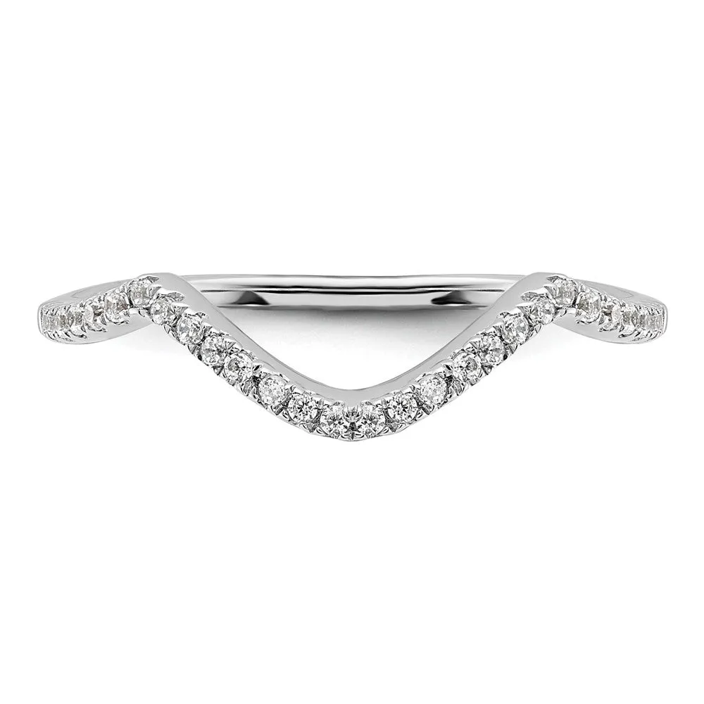 10k White Gold Lab Grown Diamond Wedding Band Ring 0.16Ct Clarity- VS Color- G-H