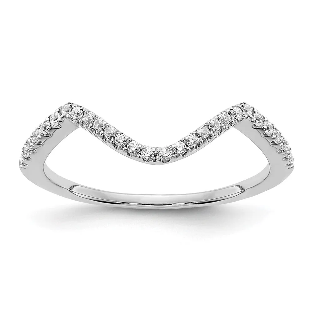 10k White Gold Lab Grown Diamond Wedding Band Ring 0.16Ct Clarity- VS Color- G-H
