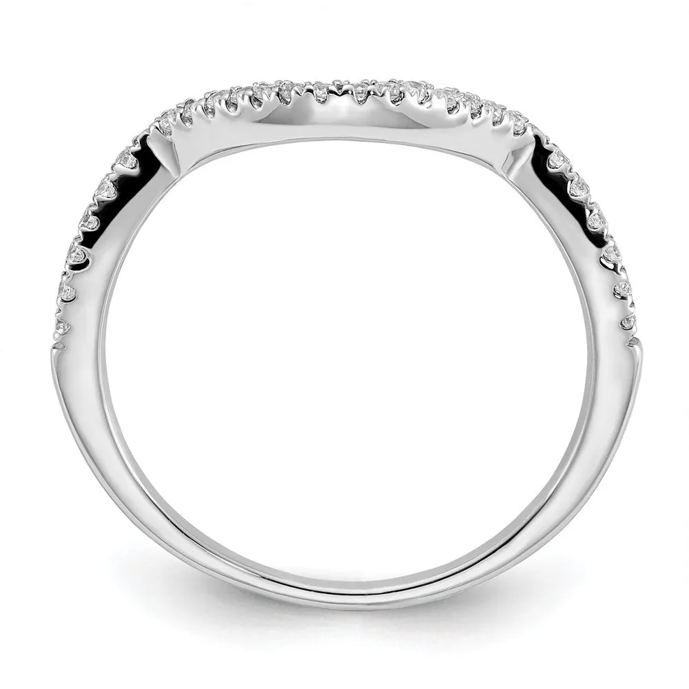 10k White Gold Lab Grown Diamond Wedding Band Ring 0.16Ct Clarity- VS Color- G-H