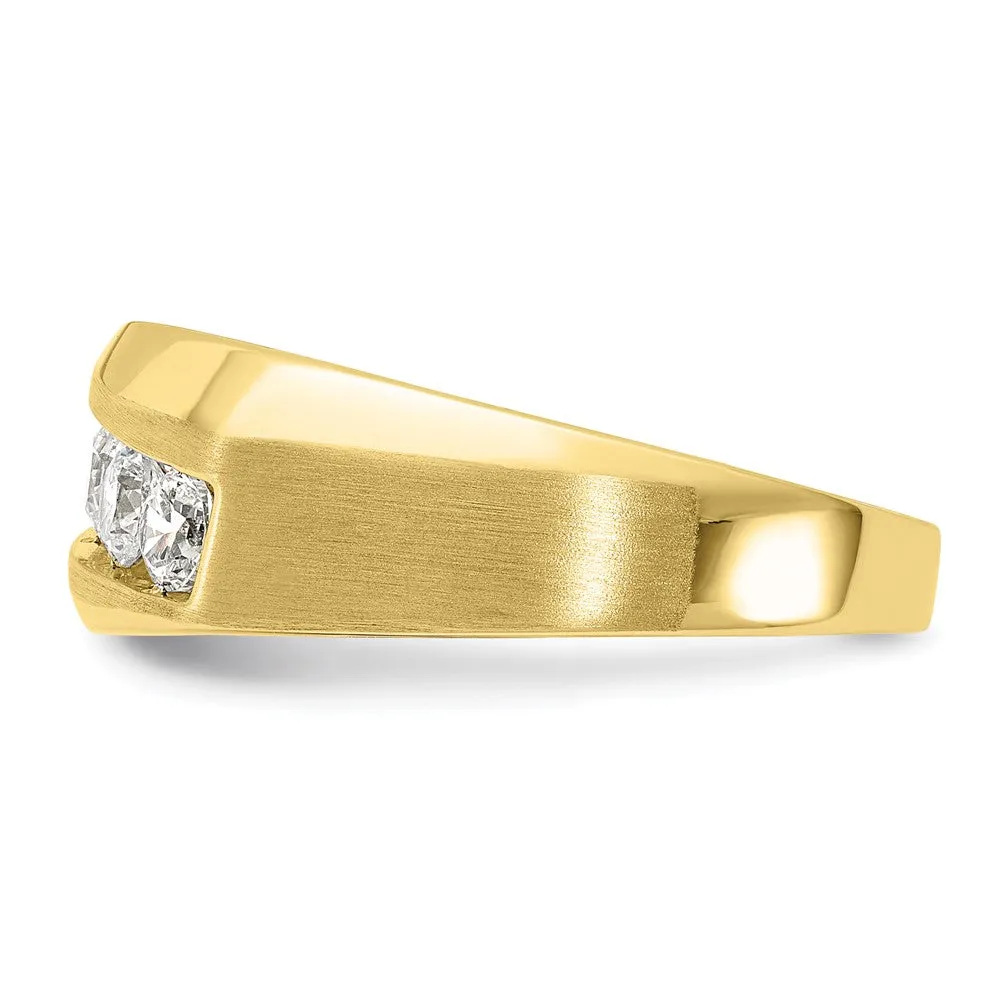10k Yellow Gold Lab Grown Diamond 5-Stone Band Ring 1Ct Clarity- VS Color- G-H