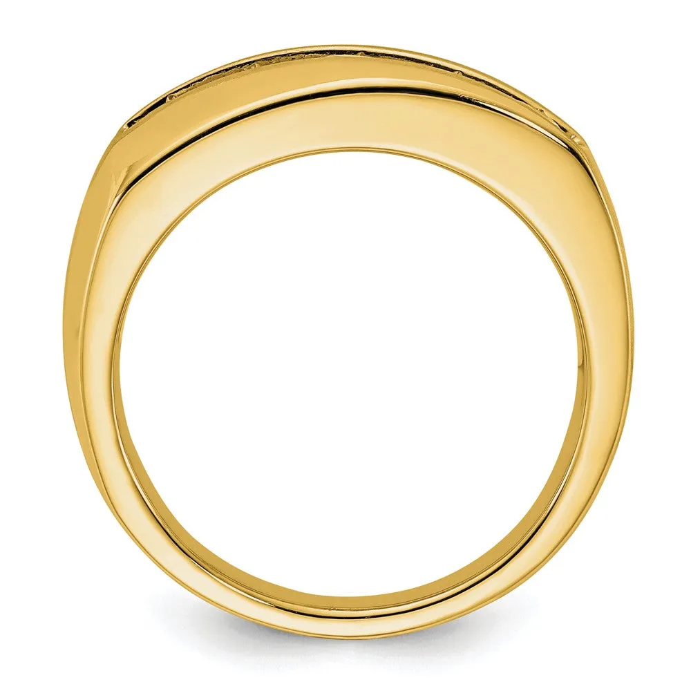 10k Yellow Gold Lab Grown Diamond 5-Stone Band Ring 1Ct Clarity- VS Color- G-H