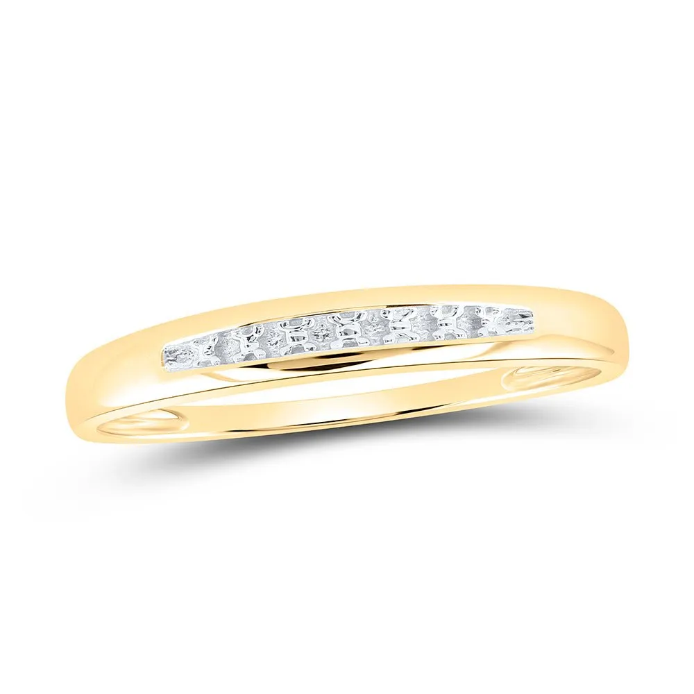 10kt Yellow Gold His Hers Round Diamond Cluster Wedding Set - A Timeless Union of Love