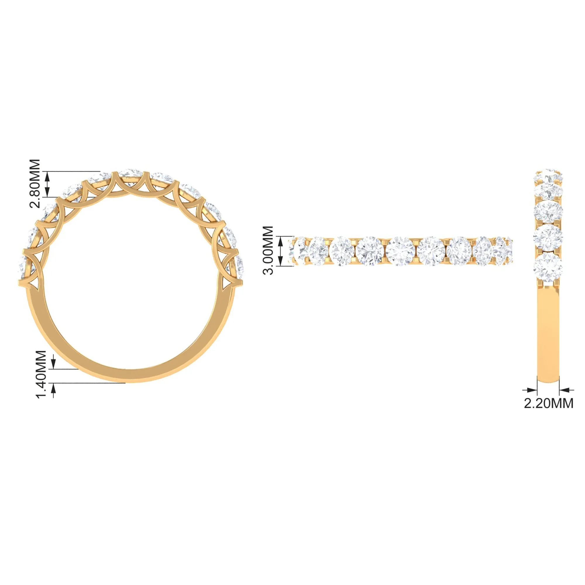 1.25 CT Zircon Half Eternity Ring