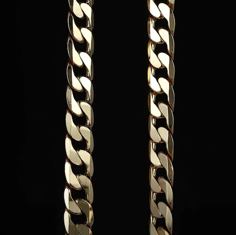 12mm Gold Cuban Curb Bracelet 8 Inches