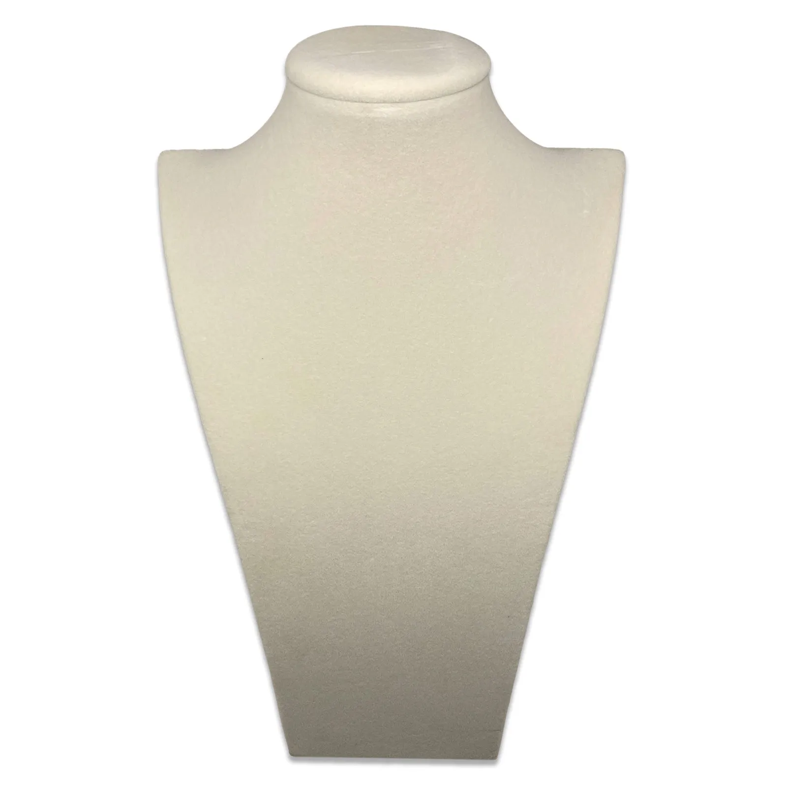 13" Beige Velvet Necklace Bust Display