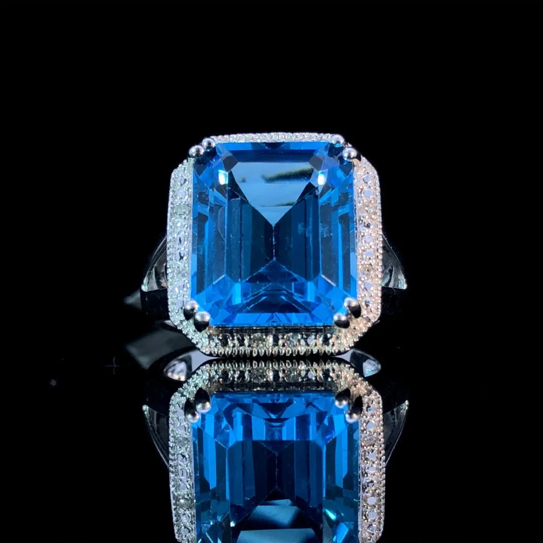 143046 - 10.31 ctw blue topaz and diamond ring