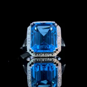 143046 - 10.31 ctw blue topaz and diamond ring