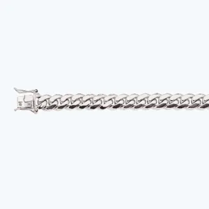 14K 11MM WHITE GOLD SOLID MIAMI CUBAN 9" CHAIN BRACELET (AVAILABLE IN LENGTHS 7" - 30")