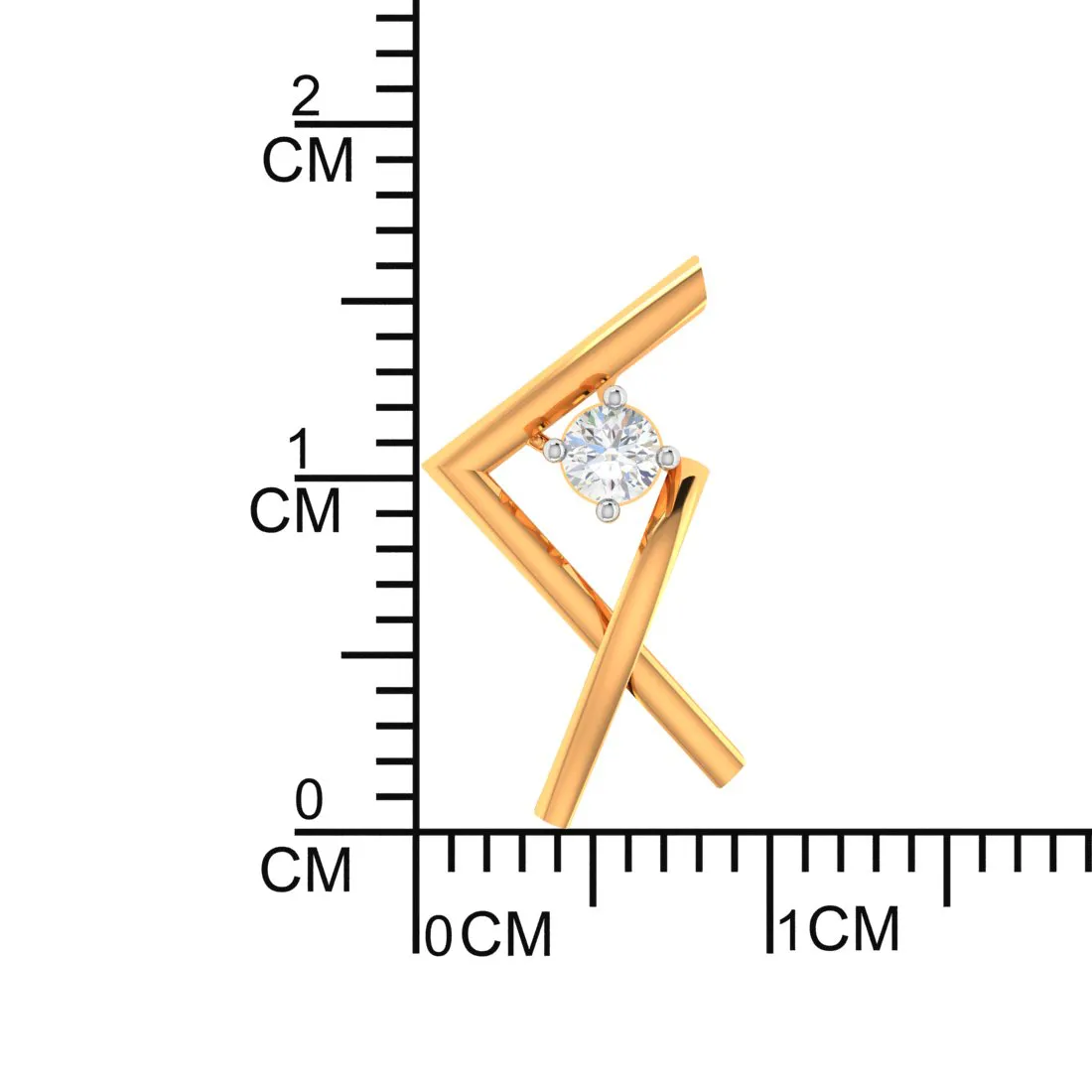 14k Criss-cross Gold Earrings With American Diamonds
