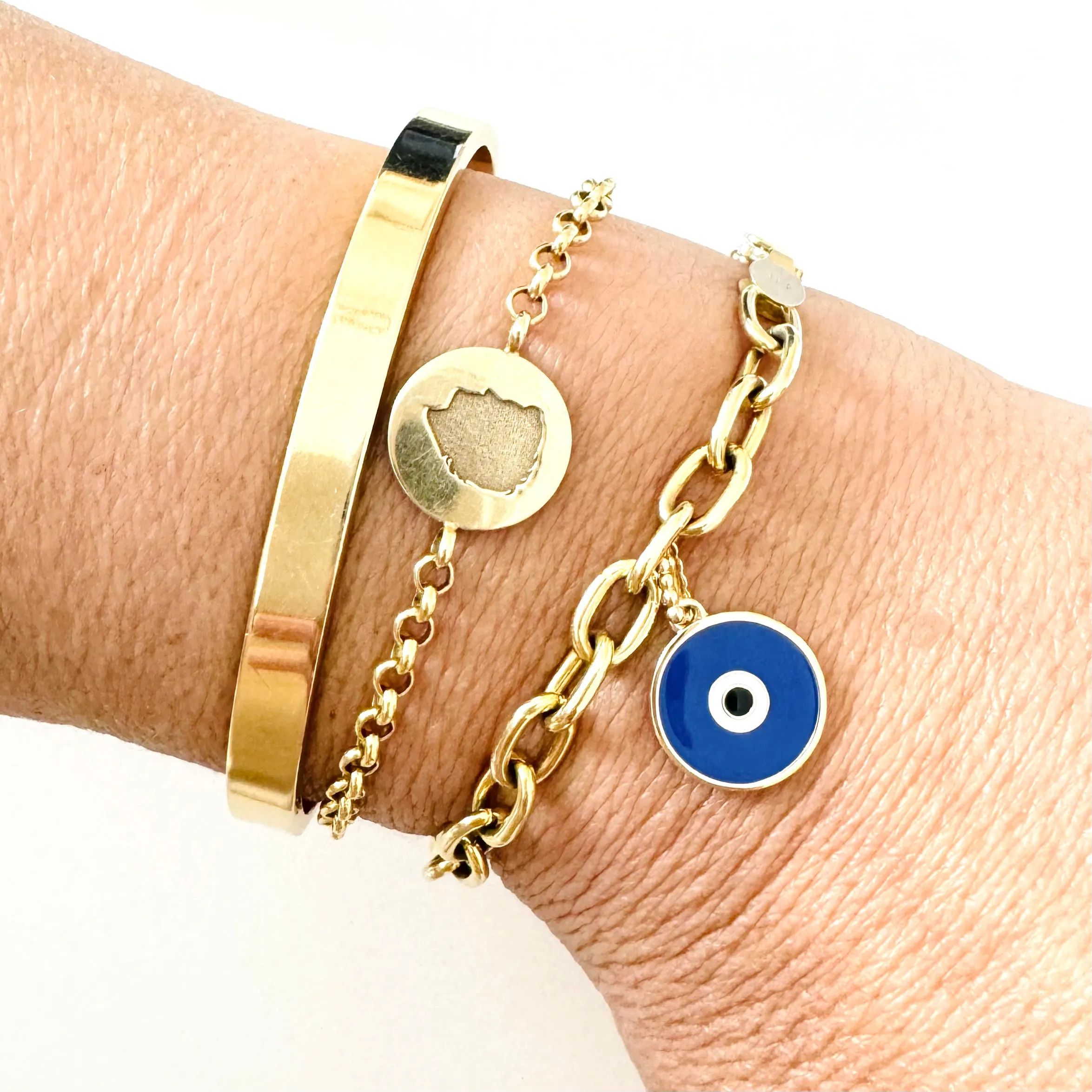 14K Enamel Evil Eye Pendant