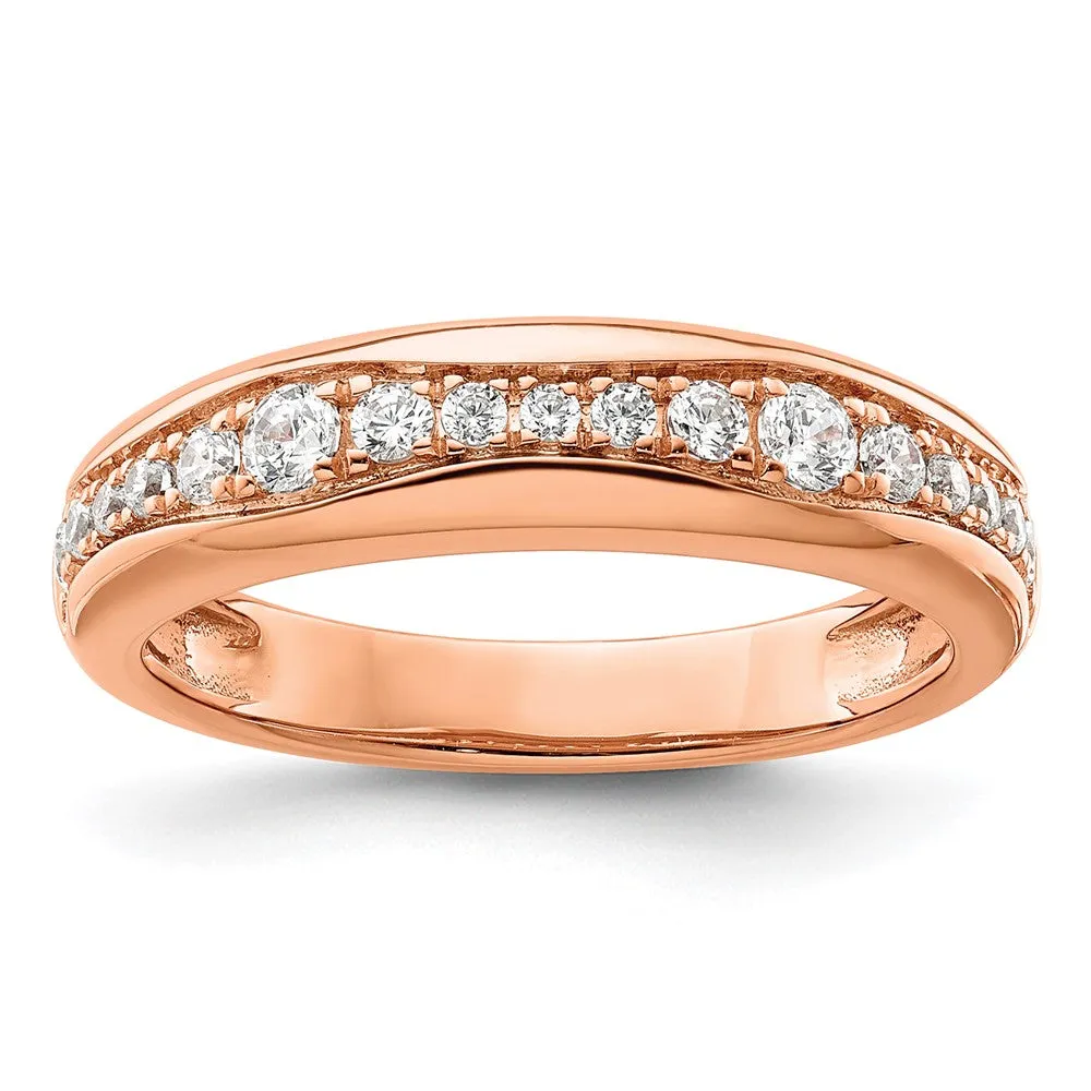 14k Gold Lab Grown Diamond Wedding Band Ring 0.4Ct Clarity- VS Color- G-H