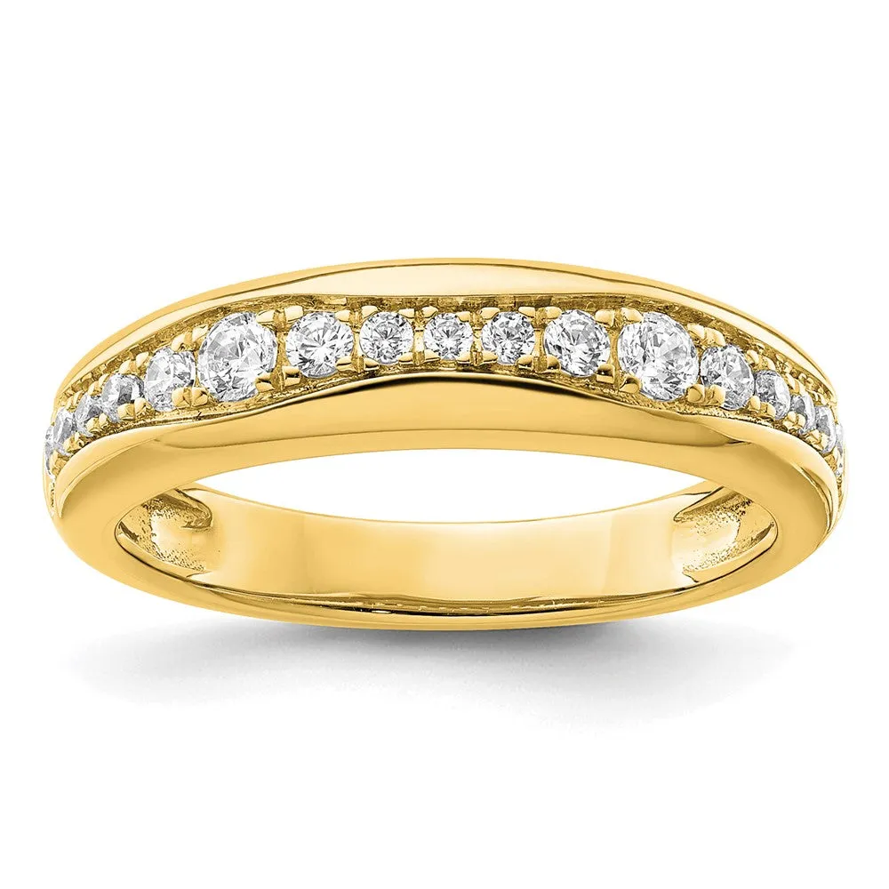 14k Gold Lab Grown Diamond Wedding Band Ring 0.4Ct Clarity- VS Color- G-H