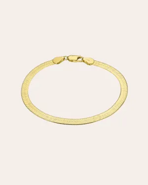 14k Gold Large Herringbone Bracelet