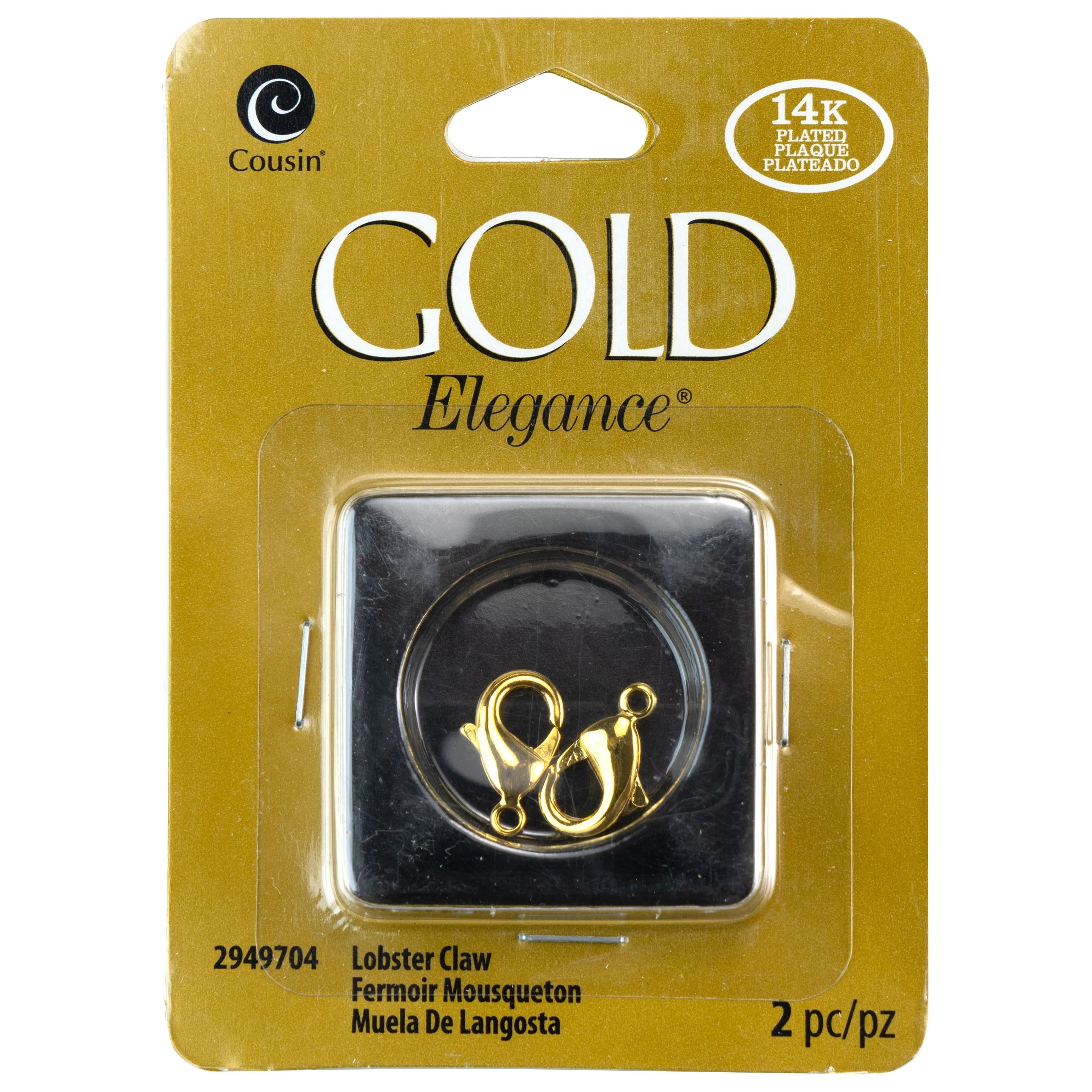 14k Gold Plated Lobster Clasps from CousinDIY Gold Elegance, 7mm x 13mm