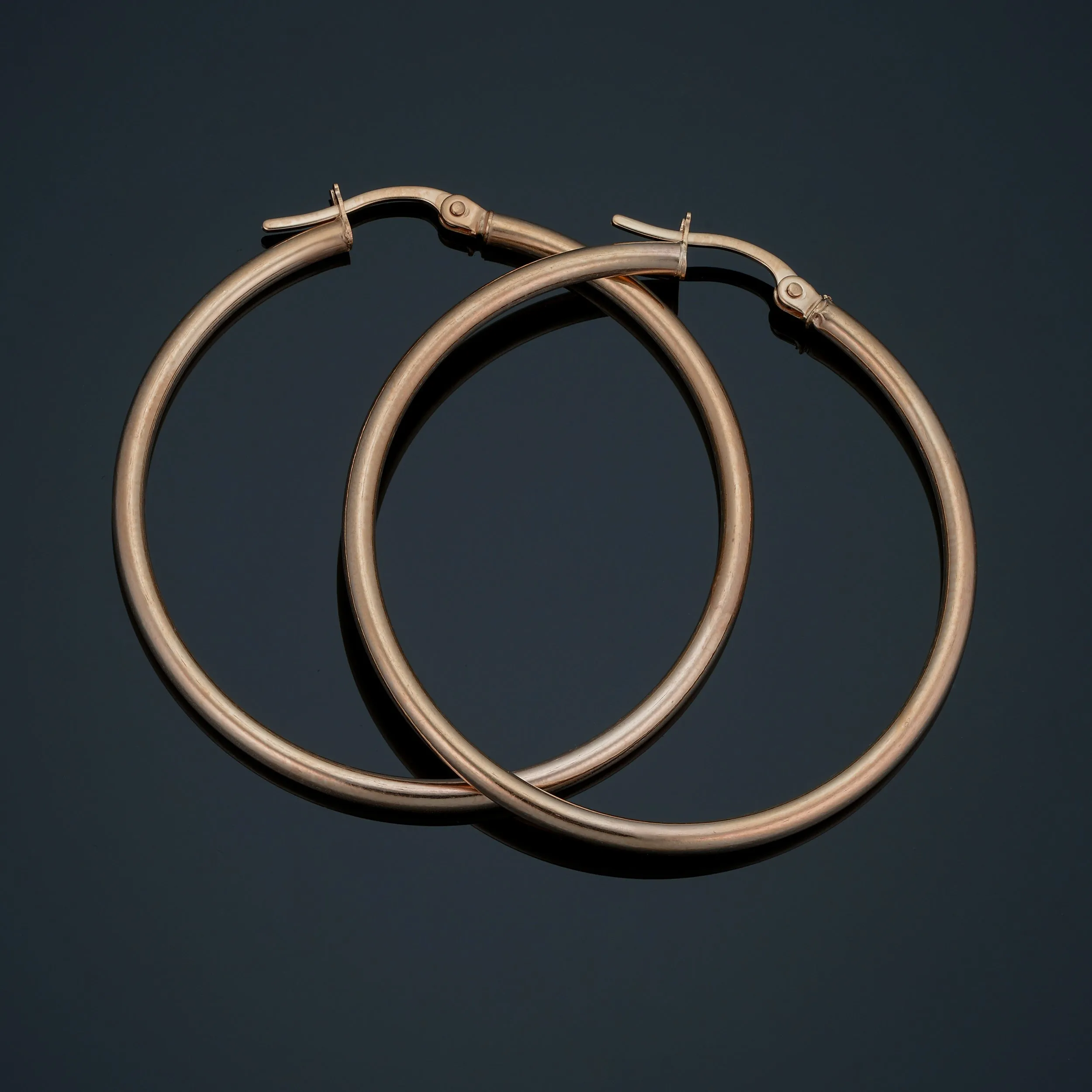 14k Rose Gold Hoop Earrings (35 mm)