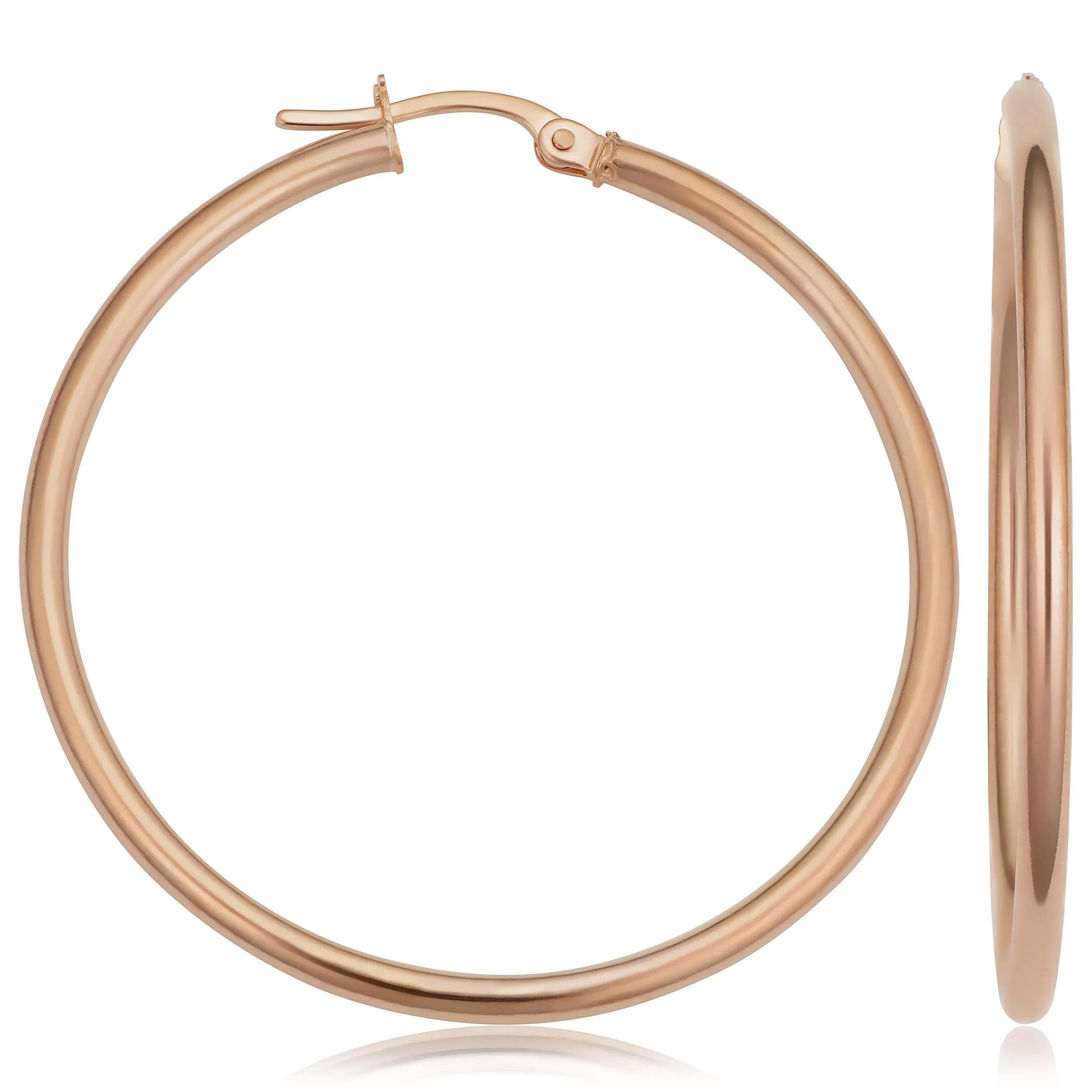 14k Rose Gold Hoop Earrings (35 mm)