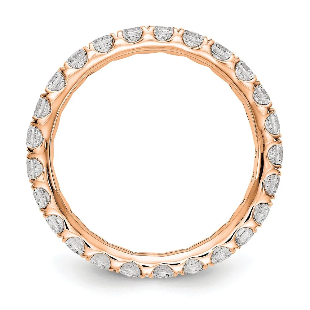 14k Rose Gold Lab Grown Diamond Eternity Wedding Band Ring 1.5Ct Clarity- VS Color- D-E