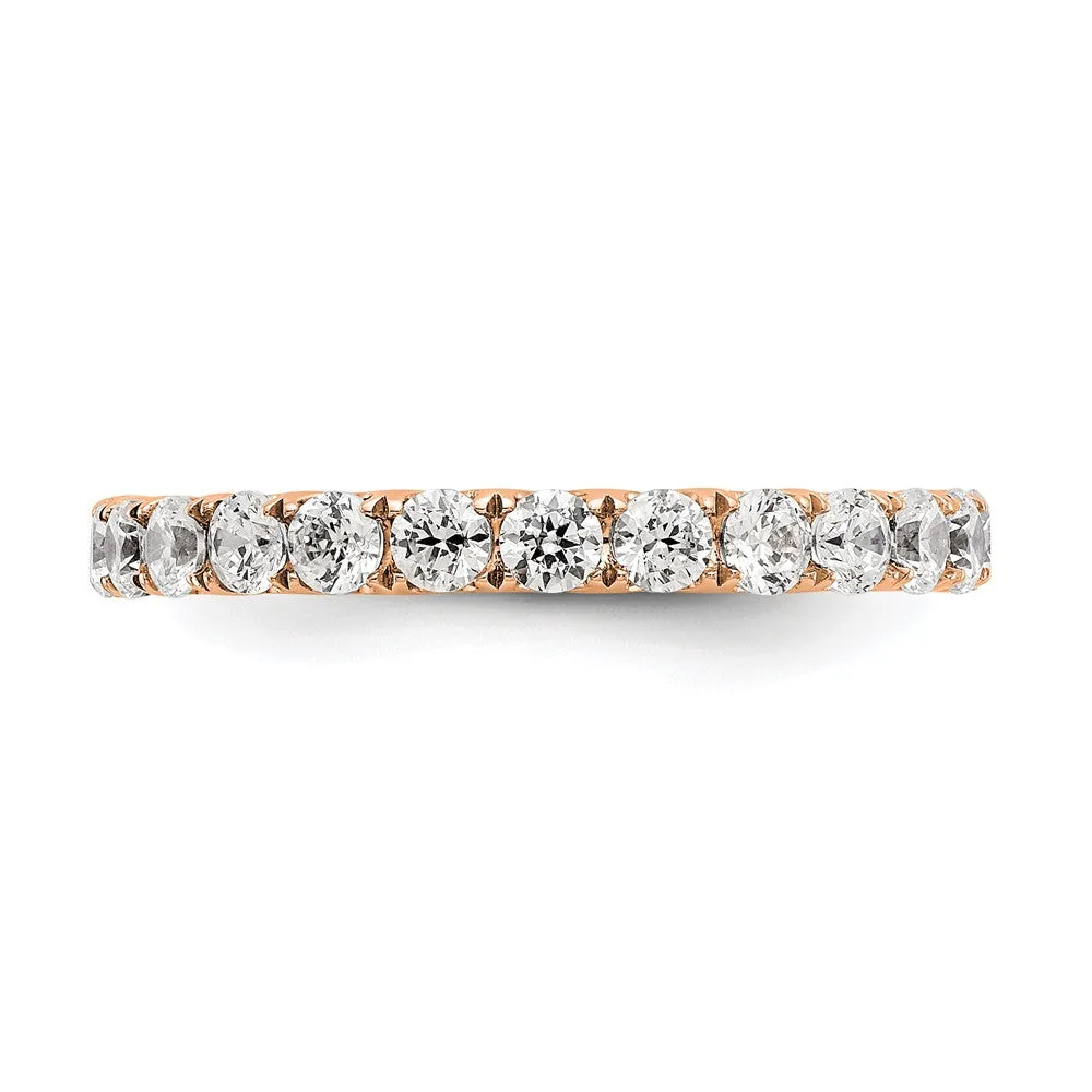 14k Rose Gold Lab Grown Diamond Eternity Wedding Band Ring 1.5Ct Clarity- VS Color- D-E
