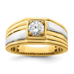 14k Two-tone Lab Grown Diamond Wedding Band Ring 3/4Ct Clarity- VS Color- G-H