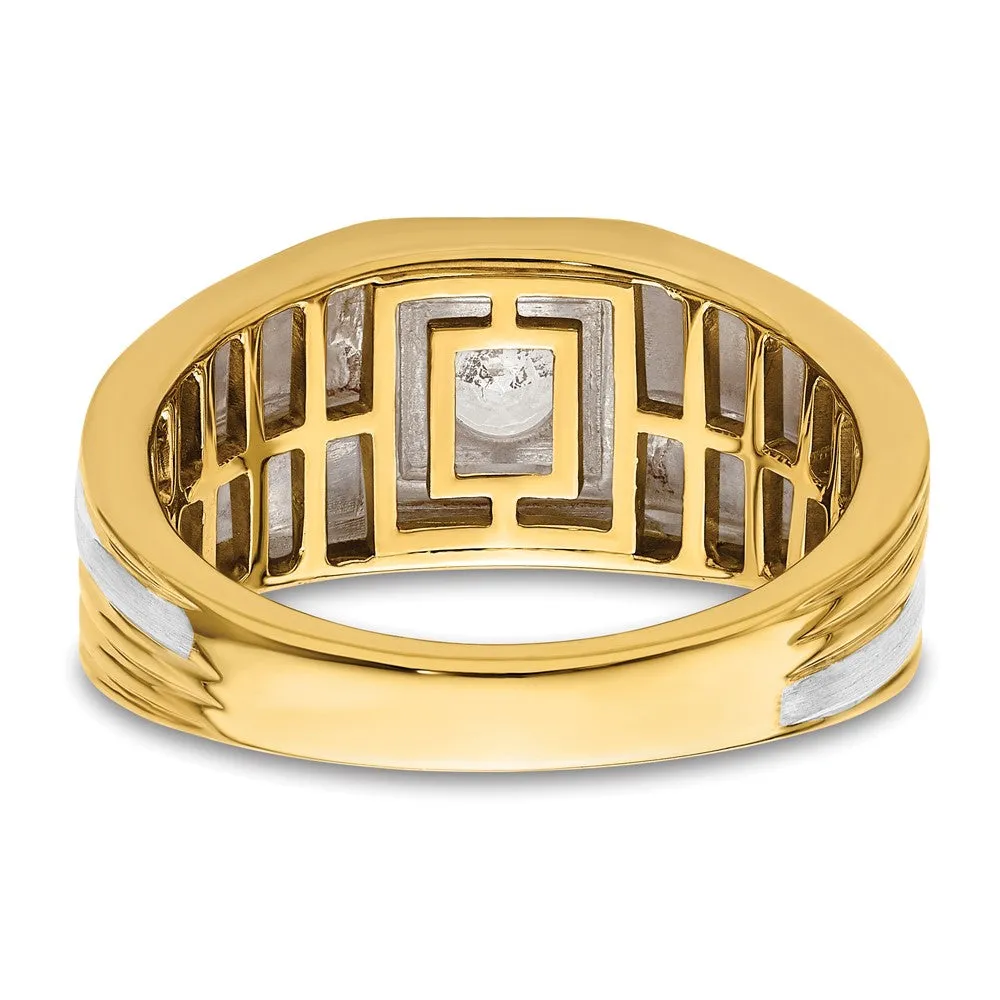 14k Two-tone Lab Grown Diamond Wedding Band Ring 3/4Ct Clarity- VS Color- G-H