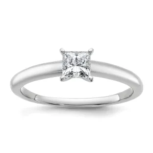 14k White Gold 1/2 Ct Princess Lab Grown Diamond Solitare Engagement Ring