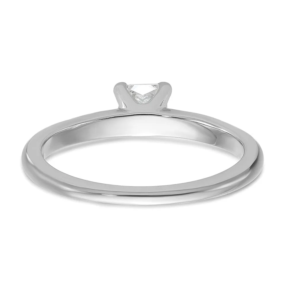 14k White Gold 1/2 Ct Princess Lab Grown Diamond Solitare Engagement Ring