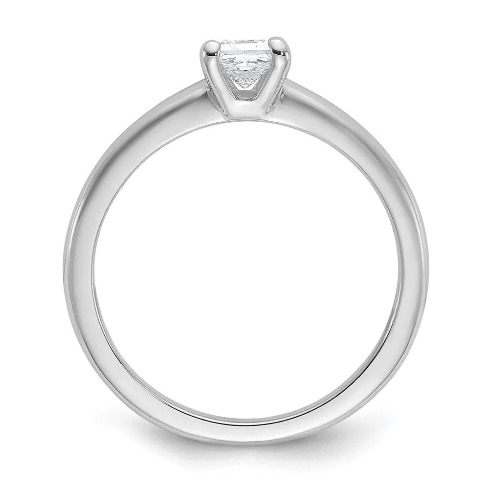 14k White Gold 1/2 Ct Princess Lab Grown Diamond Solitare Engagement Ring