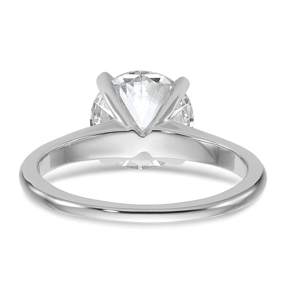 14k White Gold 3 Ct Lab Grown Diamond Solitaire Engagement Ring