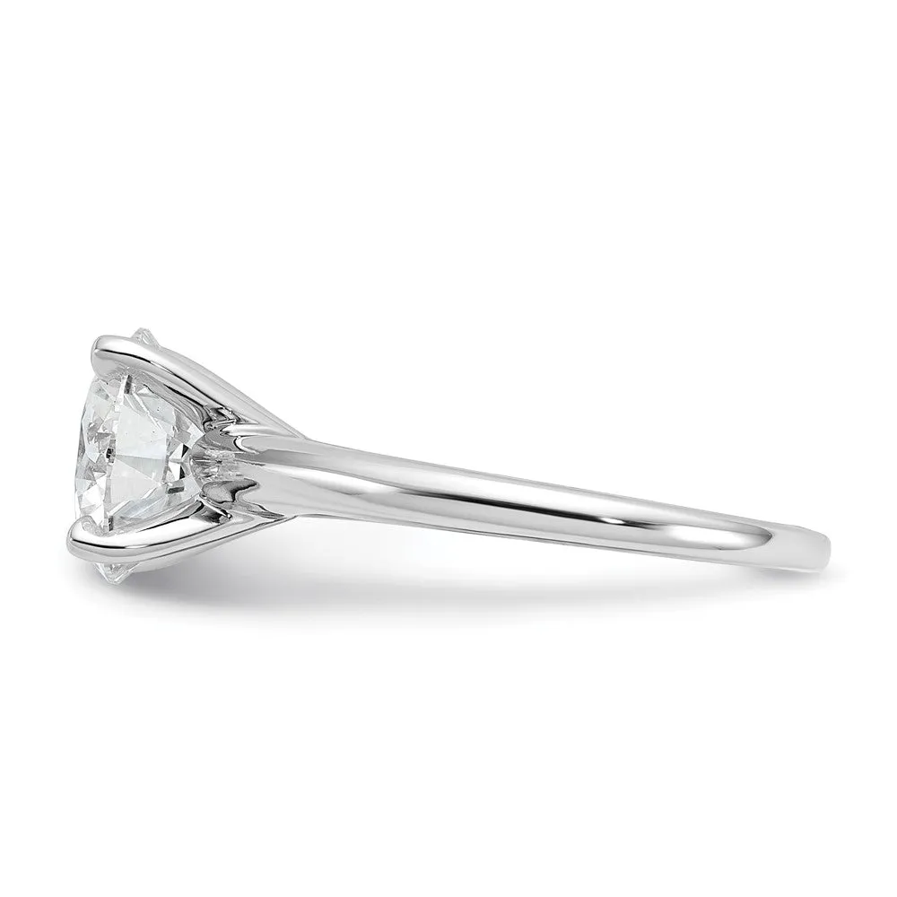 14k White Gold 3 Ct Lab Grown Diamond Solitaire Engagement Ring
