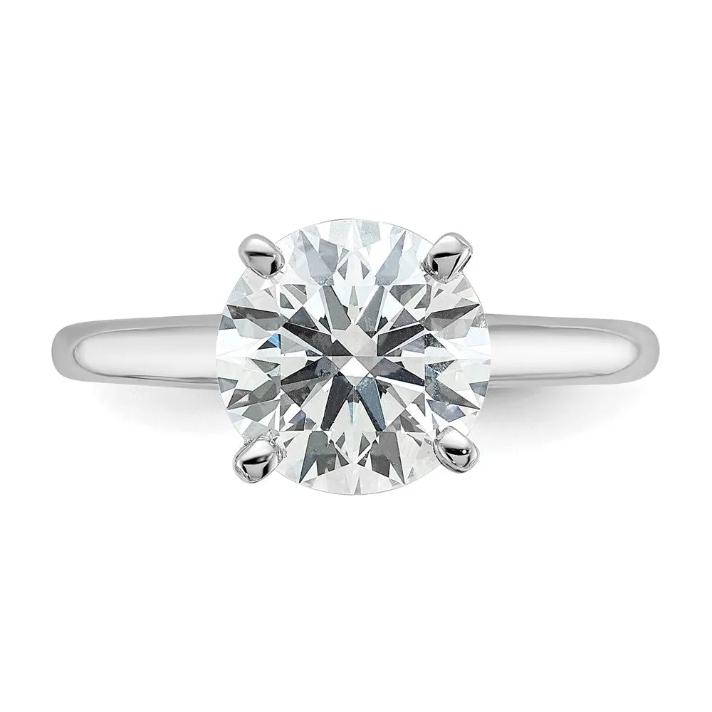 14k White Gold 3 Ct Lab Grown Diamond Solitaire Engagement Ring