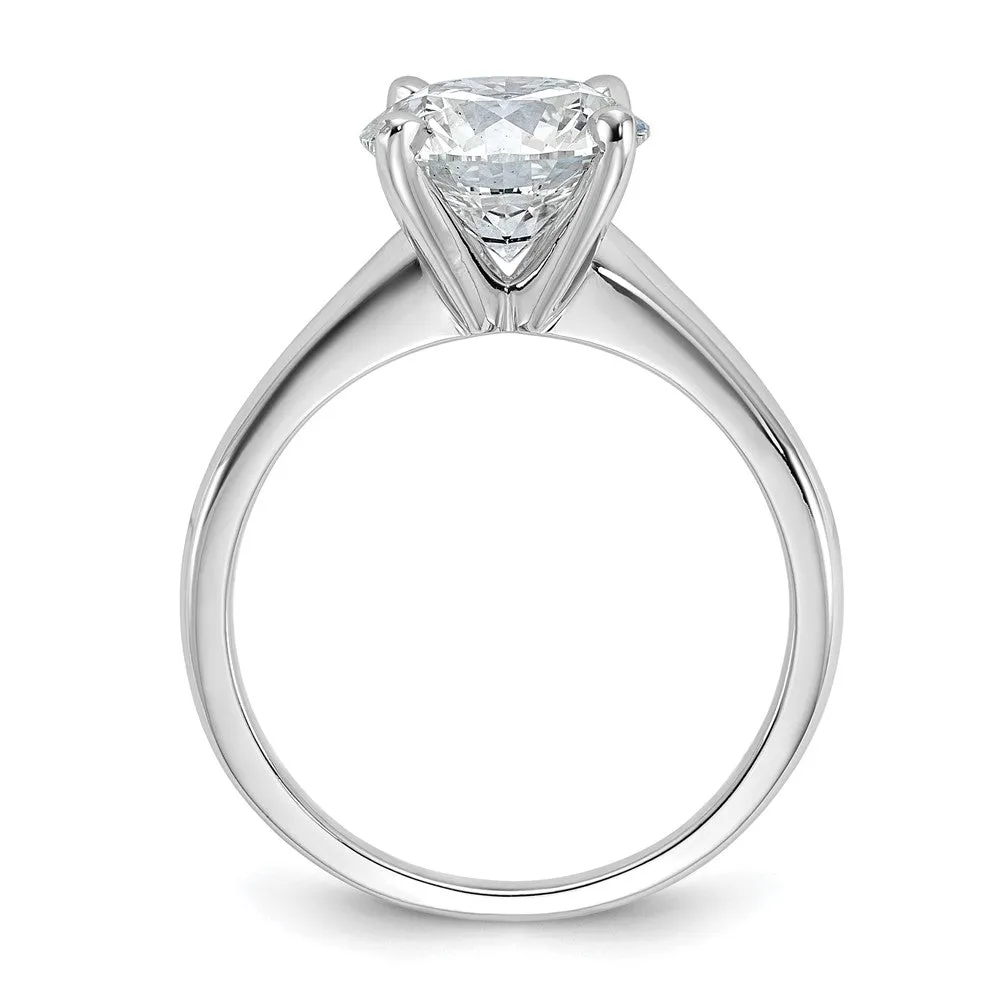 14k White Gold 3 Ct Lab Grown Diamond Solitaire Engagement Ring