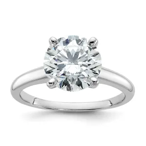 14k White Gold 3 Ct Lab Grown Diamond Solitaire Engagement Ring
