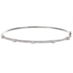 14k White Gold Diamond Bangle