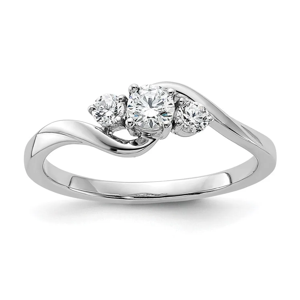 14k White Gold Lab Grown Diamond Engagement Ring 0.33Ct Clarity- VS Color- G-H