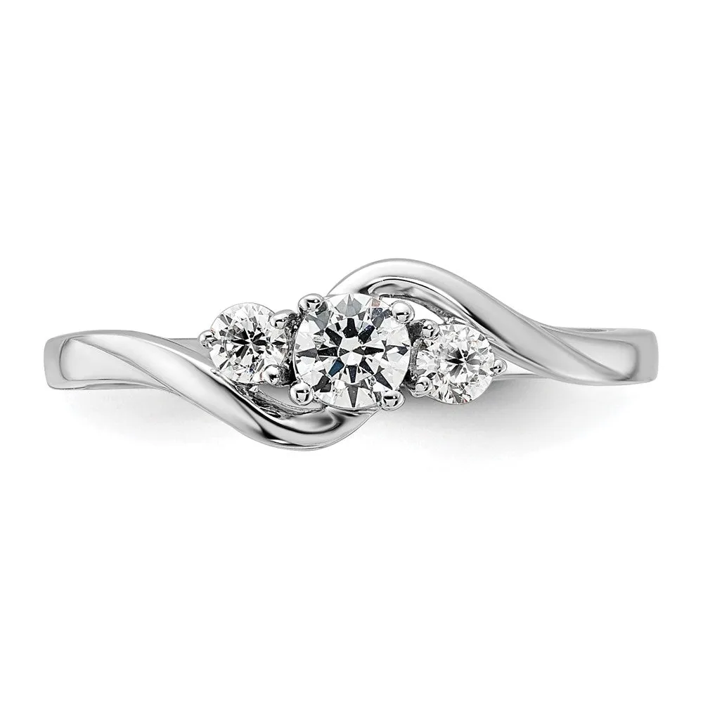 14k White Gold Lab Grown Diamond Engagement Ring 0.33Ct Clarity- VS Color- G-H