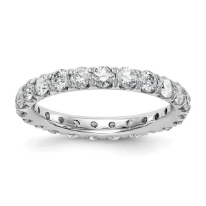 14k White Gold Lab Grown Diamond Eternity Wedding Band Ring 2Ct Clarity- VS Color- D-E