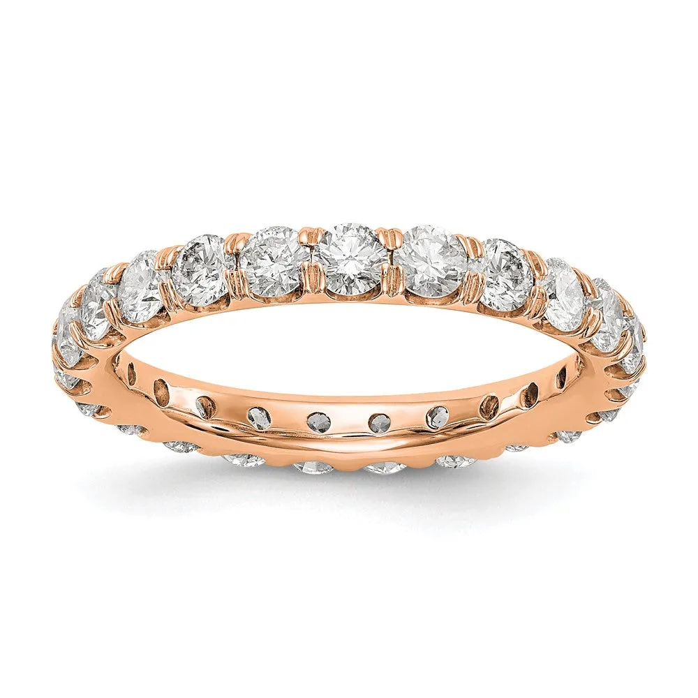 14k White Gold Lab Grown Diamond Eternity Wedding Band Ring 2Ct Clarity- VS Color- D-E