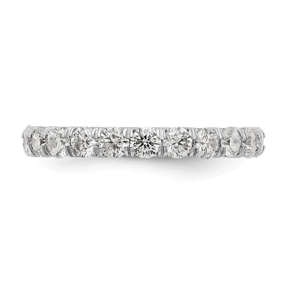 14k White Gold Lab Grown Diamond Eternity Wedding Band Ring 2Ct Clarity- VS Color- D-E