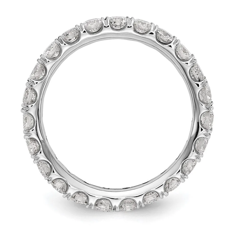 14k White Gold Lab Grown Diamond Eternity Wedding Band Ring 2Ct Clarity- VS Color- D-E